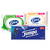 Edet vochtig toiletpapier of Tempo